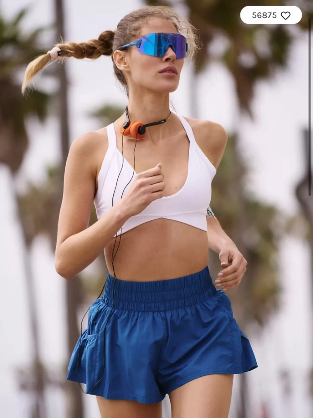 Free People Blue Athletic Running Shorts